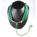 A natural emerald bead necklace 40cm