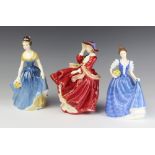 Three Royal Doulton figures, Pretty Ladies - Helen 17cm, Melanie HN2271 20cm and Top Of The Hill