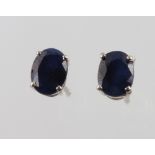 A pair of sapphire studs