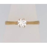 An 18ct yellow gold single stone brilliant cut diamond ring approx. 0.3ct, size M