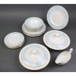 A Royal Doulton Hampton Court dinner service comprising 6 side plates, 6 dinner plates, 6 soup