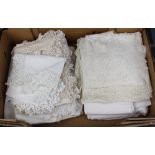 A collection of Victorian and later linens