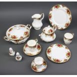 A Royal Albert Old Country Roses tea, coffee and dinner service comprising 6 dinner plates, 6 side