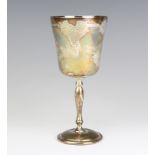 A silver goblet with vinous decoration Birmingham 1966, 14cm, 130 grams
