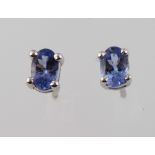 A pair tanzanite ear studs