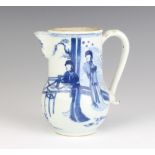 A 19th Century Chinese baluster jug decorated with figures on a pavillion terrace 12cm The lid is