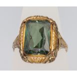 An 8ct yellow gold gem set dress ring size V, 4.4 grams