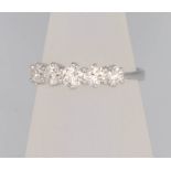 An 18ct white gold 5 stone diamond ring approx 0.75ct, size N