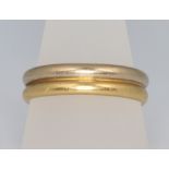 A gentleman's 18ct 2 colour gold diamond set wedding band, size Y, 9.3 grams