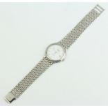 A gentleman's steel cased Longines quartz calendar wristwatch, boxed