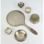 A Tiffany sterling silver circular pin cushion and minor silver ware