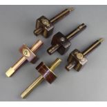 James Howarth of Sheffield, a 19th Century brass and mahogany mortice gauge and 4 others