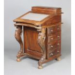 A Victorian style mahogany Davenport with hinged stationery box, the pedestal fitted 8 drawers