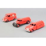 Dinky, a 1948-50 Petrol Tanker (25d) in red with black lettering "PETROL" and moulded chassis, a