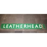 A Southern Railways enamelled sign - Leatherhead 40cm x 326cm Some damage to the enamelling and