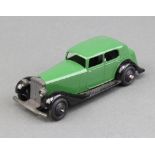 Dinky, a 1946/47 model (30d) of a Daimler in green and black with closed chassis,