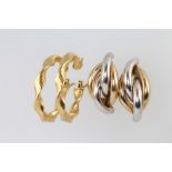 Two pairs of 9ct gold earrings 5.9 grams