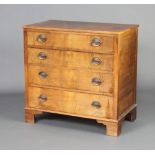 A Georgian style mahogany chest of 4 long drawers raised on bracket feet 82cm h x 84cm w x 48cm d