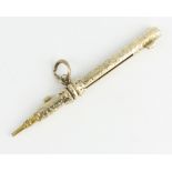 A Victorian gold watch key propelling pencil 6.5cm