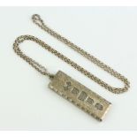 A silver ingot and chain 35 grams