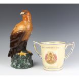 A Royal Doulton Edward VIII commemorative 2 handled cup 13cm together with a Royal Doulton Golden
