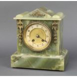 Hamburg American Clock Company, a striking 8 day mantel clock with paper dial and Arabic numerals