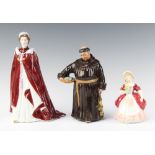 Two Royal Doulton figures - Valerie HN2107 13cm, The Jovial Monk HN2144 19cm and a Royal Worcester
