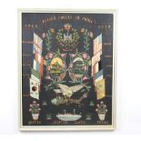 A silk work embroidery, Allied Forces in China 1909-1910, framed, 60cm x 48cm