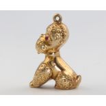 A 9ct yellow gold poodle charm 2.8 grams