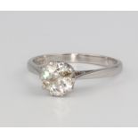 A 9ct white gold single stone brilliant cut diamond ring approx. 1.5ct, size OThere are several