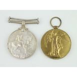 A pair of medals comprising British War medal and Victory medal to 327447 Pte. R H Stilcock,