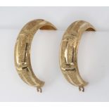 A pair of 14ct yellow gold hoop earrings 2.2 grams