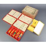 53 19th Century rectangular carved mother of pearl game counters 5cm x 1.5cm, 8 rectangular yellow