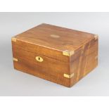 A Victorian mahogany and brass banded writing slope 15cm h x 30cm w x 22cm d There is a crack to the