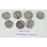 Seven various early English hammered silver coins