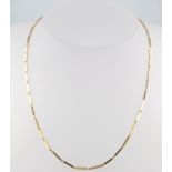A 9ct yellow gold flat link necklace, 5 grams, 37cm