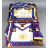 A quantity of Masonic regalia including Senior London Grand Rank full dress and undress apron and