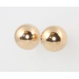 A pair of 9ct yellow gold ball ear studs