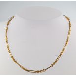 An 18ct yellow gold fancy link chain 13.5 grams, 38 cm