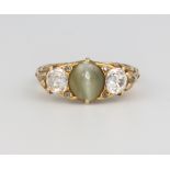 A yellow gold diamond and gem set ring size I