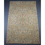 A Kashmiri stitched wool work floral patterned panel 232cm x 147cm This panel is modern and is in