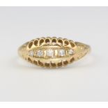 An 18ct yellow gold diamond 5 stone ring size N, 2.4 grams