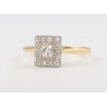 An 18ct yellow gold Edwardian style cluster ring size P, 2.9 grams