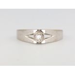 An 18ct white gold single stone diamond ring approx. 0.05 size N, 3.4 grams