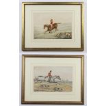 H Alken Snr. watercolours a pair, fox hunting studies, 1 signed, labels on verso 22cm x 33cm Both