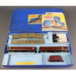 A Hornby Dublo EDP2 passenger train set boxedThe locomotive in this set is present.