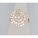 A 9ct yellow gold diamond cluster ring size O 1/2, 2ct