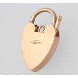 A 9ct yellow gold heart padlock, 3.8 grams