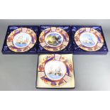 A set of 4 Royal Worcester limited edition Nelson Collection plates, boxed