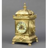 S Marti, a 19th Century French striking mantel clock with enamelled dial and Arabic numerals
